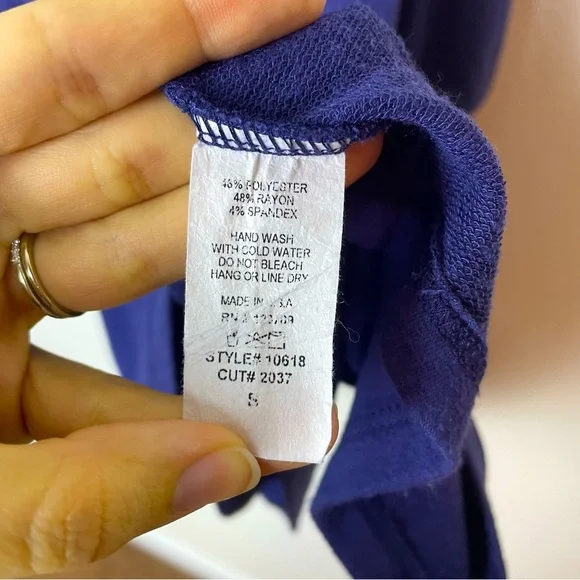 Jolie Women’s Long Sleeve Ruffle Hem Mini Dress Small Blue Boutique Bohemian Y2K - Picture 5 of 7